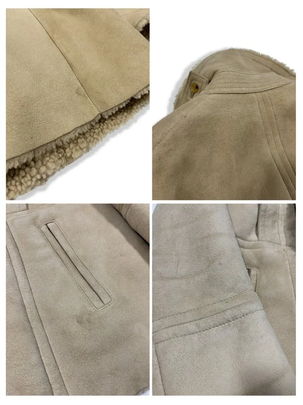 GUCCI TOM FORD Era Lambskin Suede Shearling Leather Coat Jacket Size 48